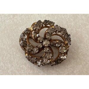 Antique Victorian Edwardian gold filled glass paste love knot spiral brooch pin